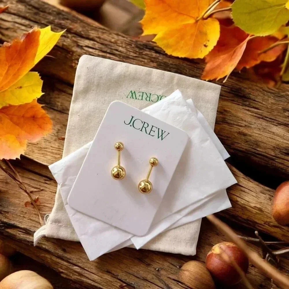 Dainty gold plated orbit earrings - Picture 1 of 3